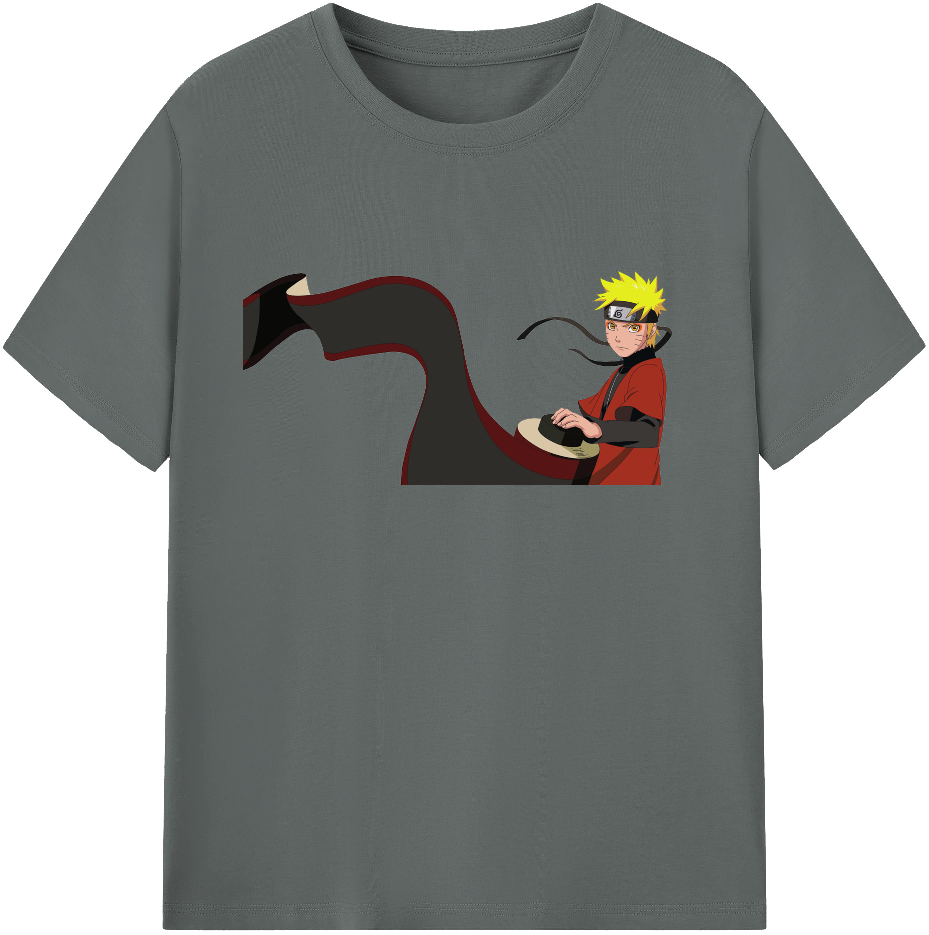 （画像用） NARUTO -ナルト- うずまき ナルト Uzumaki Naruto 綿100％ メンズ半袖Tシャツ｜肌触りやわらか＆通気性